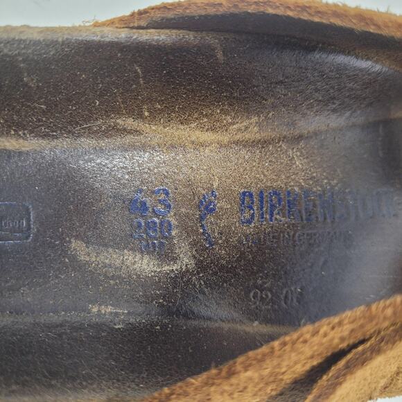Birkenstock Arizona Sandals Mens EU43 US10 Brown Suede Slides Slip On Comfort - Picture 8 of 9